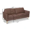 Costway Modern Fabric Couch Sofa Love Seat Upholstered Bed Lounge Sleeper 2-Seater Brown -Furniture Hotsale Shop GUEST 83023028 bdf3 4a62 818b d4b5d4e2e2b3