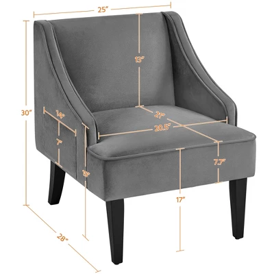 Yaheetech Modern Upholstered Armchair Velvet Accent Chair For Living Room Bedroom 4 Yaheetech Modern Upholstered Armchair Velvet Accent Chair For Living Room Bedroom - Image 2