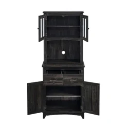 Furniture Hotsale Shop 12 Home Source Microwave Stand With Top And Bottom Cabinets
