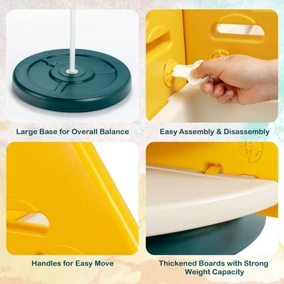 Costway Kids Toy Storage Organizer 360° Revolving Pineapple Shelf W/Plastic Bins 9 Costway Kids Toy Storage Organizer 360° Revolving Pineapple Shelf W/Plastic Bins - Image 7