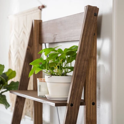 68.25" Boho 4 Tier Solid Wood Ladder Bookshelf Plant Stand - Saracina Home 7 68.25" Boho 4 Tier Solid Wood Ladder Bookshelf Plant Stand - Saracina Home - Image 5
