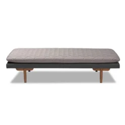 Twin Two Marit Tone Upholstered Wood Daybed Gray/Walnut - Baxton Studio -Furniture Hotsale Shop GUEST 864cac53 4cb1 40da b99b 98e5fb729429
