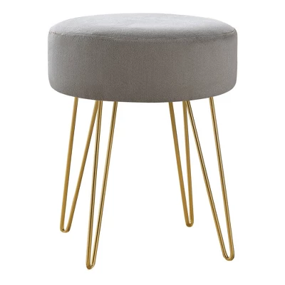 16" Round Upholstered Ottoman With Hairpin Metal Legs - EveryRoom 9 16" Round Upholstered Ottoman With Hairpin Metal Legs - EveryRoom - Image 7
