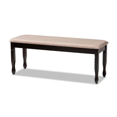 Corey Fabric Upholstered And Wood Dining Bench - Baxton Studio 8 Corey Fabric Upholstered And Wood Dining Bench - Baxton Studio - Image 6