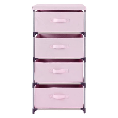 Juvale Fabric Drawer Dresser Storage Organizer Chest Tower With 4 Clothes Drawers Bins For Bedroom, Nursery, Closet, Pink 16.5x13 In 9 Juvale Fabric Drawer Dresser Storage Organizer Chest Tower With 4 Clothes Drawers Bins For Bedroom, Nursery, Closet, Pink 16.5x13 In - Image 7