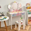 Costway Kids Vanity Princess Makeup Dressing Table Chair Set W/ Tri-fold Mirror White 2 Costway Kids Vanity Princess Makeup Dressing Table Chair Set W/ Tri-fold Mirror White -Furniture Hotsale Shop GUEST 8a2fbe56 84c0 42de 8903 8c918f32c6c4