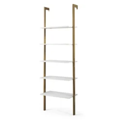 Tangkula 2PCS 5-Tier Ladder Shelf Wood Wall Mounted Display Bookshelf Metal Frame -Furniture Hotsale Shop GUEST 8a62bdb1 5b20 41ec b9f3 c028e8388f0a