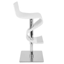 Viva Contemporary Adjustable Barstool Wood/White - LumiSource
