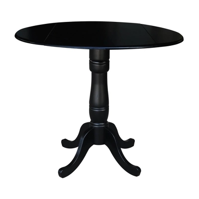 Davidson Round Dual Drop Leaf Pedestal Table Black - International Concepts 13 Davidson Round Dual Drop Leaf Pedestal Table Black - International Concepts - Image 11