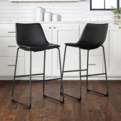 Set Of 2 Laslo Modern Upholstered Faux Leather Barstools - Saracina Home -Furniture Hotsale Shop GUEST 8d2bb147 9e27 4a9c a007 2ebc8531c0c0