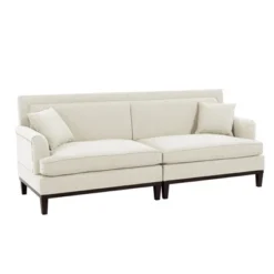 81.8" Upholstered Country Loveseat Sofa With Wooden Legs And Two Throw Pillows-ModernLuxe -Furniture Hotsale Shop GUEST 8dd9503c 0fea 45db b6ae 3bce939e1f37