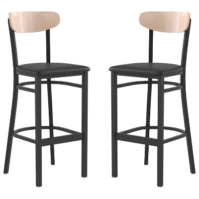 Flash Furniture Wright Set Of 2 Commercial Grade Barstools With 500 LB. Capacity Steel Frame, Solid Wood Seat, And Boomerang Back 21 Flash Furniture Wright Set Of 2 Commercial Grade Barstools With 500 LB. Capacity Steel Frame, Solid Wood Seat, And Boomerang Back - Image 19