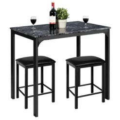 3 Piece Counter Height Dining Set Faux Marble Table 2 Chairs Kitchen Bar 22 3 Piece Counter Height Dining Set Faux Marble Table 2 Chairs Kitchen Bar -Furniture Hotsale Shop GUEST 8f786087 d5eb 43b2 8052 a09362b3e392