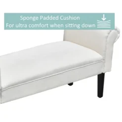 HOMCOM 52" Linen Upholstered Accent Ottoman Bench With Armrests -Furniture Hotsale Shop GUEST 8f8a027d c255 4d45 b853 361d76270db5