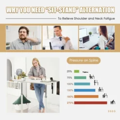 Costway Height Adjustable Computer Desk Sit To Stand Rolling Notebook Table Portable 17 Costway Height Adjustable Computer Desk Sit To Stand Rolling Notebook Table Portable -Furniture Hotsale Shop GUEST 8f9e7876 dc4d 4cd3 a660 32b2379260a4