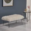 Binniker Faux Fur Bench White - Christopher Knight Home -Furniture Hotsale Shop GUEST 901efdd7 b8a4 4abf 93a8 423cf53411aa