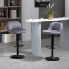 HOMCOM Adjustable Bar Stools Set Of 2, Velvet Counter Height Barstool, Upholstered Kitchen Stool With Swivel Seat, Steel Frame, Footrest, ‎Gray -Furniture Hotsale Shop GUEST 904ab2cd 08f2 4ce6 a415 fcb78b38f2e5