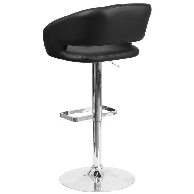 Flash Furniture Contemporary Vinyl Adjustable Height Barstool With Rounded Mid-Back 8 Flash Furniture Contemporary Vinyl Adjustable Height Barstool With Rounded Mid-Back - Image 6