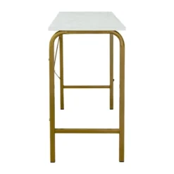 40" Home Office Computer Desk With Metal Base Marble/Brass - Teamson Home -Furniture Hotsale Shop GUEST 9236beef dd9e 41f2 8135 7bc46ccfa36f