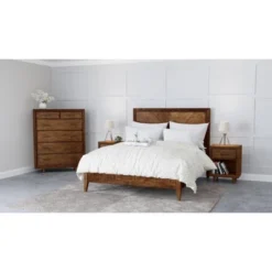 4pc Queen Aurora Mid Century Bedroom Set Brown - Abbyson Living