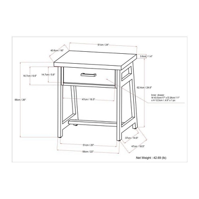 Hawkins Metal/Wood Bedside Nightstand Walnut - WyndenHall 10 Hawkins Metal/Wood Bedside Nightstand Walnut - WyndenHall - Image 8