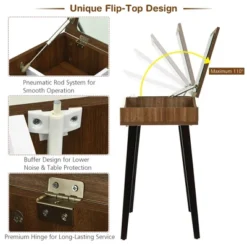 Costway Vanity Table Set With Flip Top Mirror Dressing Makeup Study Padded Stool -Furniture Hotsale Shop GUEST 96553939 c8ef 4502 9478 672529fe2034