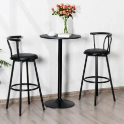 Costway 24" Round Pub Table Bistro Bar Height Cocktail Table W/Metal Base Indoor Black 14 Costway 24" Round Pub Table Bistro Bar Height Cocktail Table W/Metal Base Indoor Black -Furniture Hotsale Shop GUEST 9846f582 8d4e 4c9a 9a51 72ac9e9f5120