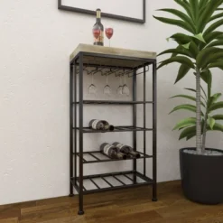 Industrial Metal Rectangle Wine Rack Black - Olivia & May 40 Industrial Metal Rectangle Wine Rack Black - Olivia & May -Furniture Hotsale Shop GUEST 998e0d1e 3c84 47bf ac18 cf9de3b1e245