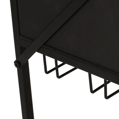 Boster Boho Industrial 8 Bottle Wine Rack Console Table With Storage Natural/Black - Christopher Knight Home 13 Boster Boho Industrial 8 Bottle Wine Rack Console Table With Storage Natural/Black - Christopher Knight Home - Image 11