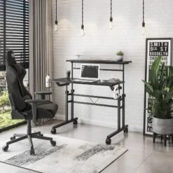 Rolling Writing Desk With Height Adjustable Desktop And Moveable Shelf - Techni Mobili 20 Rolling Writing Desk With Height Adjustable Desktop And Moveable Shelf - Techni Mobili -Furniture Hotsale Shop GUEST 9c4a47fb 5d26 4b8b 88af f3a05152a545