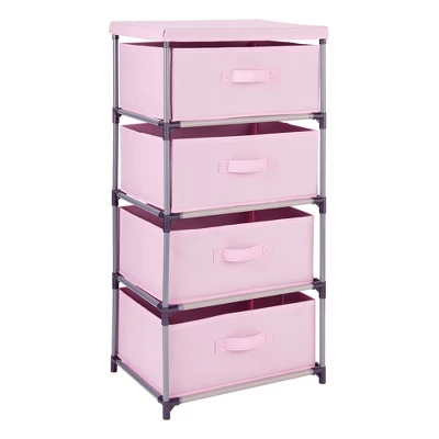 Juvale Fabric Drawer Dresser Storage Organizer Chest Tower With 4 Clothes Drawers Bins For Bedroom, Nursery, Closet, Pink 16.5x13 In 10 Juvale Fabric Drawer Dresser Storage Organizer Chest Tower With 4 Clothes Drawers Bins For Bedroom, Nursery, Closet, Pink 16.5x13 In - Image 8