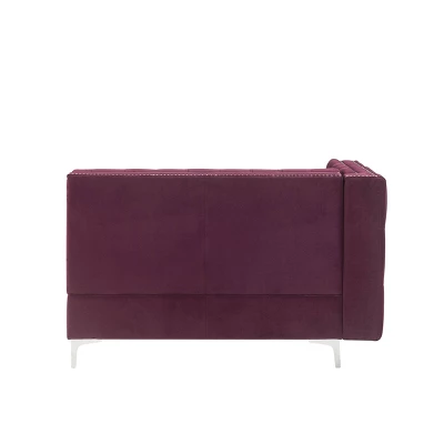 41" Jaszira Sofa Burgundy Velvet - Acme Furniture 5 41" Jaszira Sofa Burgundy Velvet - Acme Furniture - Image 3