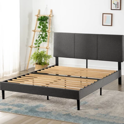 Cambril Upholstered Platform Bed Frame With Sustainable Bamboo Slats Gray - Zinus 7 Cambril Upholstered Platform Bed Frame With Sustainable Bamboo Slats Gray - Zinus - Image 6