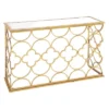 Metal And Mirror Quatrefoil Pattern Console Table Gold - Olivia & May -Furniture Hotsale Shop GUEST a0024a61 6480 4abc afa6 a3de01cbe712