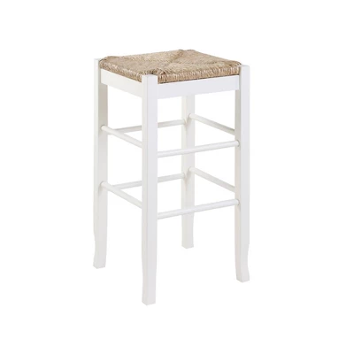 Rush Seat Hardwood Barstool White - Boraam 8 Rush Seat Hardwood Barstool White - Boraam - Image 6