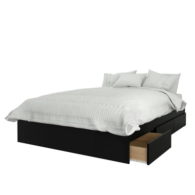 Full Avenue Storage Bed With Headboard Black - Nexera 3 Full Avenue Storage Bed With Headboard Black - Nexera