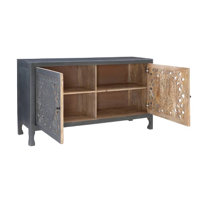 Heady 2 Door Carved Cabinet - Powell Company 4 Heady 2 Door Carved Cabinet - Powell Company - Image 2