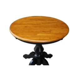3pc 30" Clay Round Top Pedestal Table With 2 Chairs Dining Sets Black/Brown - International Concepts -Furniture Hotsale Shop GUEST a1d6e0c3 794d 442b a95f ea7d9ff678c9