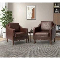 Set Of 2 Bonita Transitional Vegan Leather Armchair With Removable Seat Cushion And Nailhead Trims | ARTFUL LIVING DESIGN 26 Set Of 2 Bonita Transitional Vegan Leather Armchair With Removable Seat Cushion And Nailhead Trims | ARTFUL LIVING DESIGN -Furniture Hotsale Shop GUEST a268ff4a fccf 4b22 a31a dbcb8b43a31f