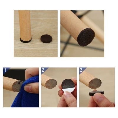 Unique Bargains Round Self-Stick Anti-Scratch Floors Protector Furniture Felt Pads Dark Brown 30 Pcs 3 Unique Bargains Round Self-Stick Anti-Scratch Floors Protector Furniture Felt Pads Dark Brown 30 Pcs