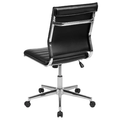 Emma And Oliver Mid-Back Armless LeatherSoft Ribbed Executive Swivel Office Chair 12 Emma And Oliver Mid-Back Armless LeatherSoft Ribbed Executive Swivel Office Chair - Image 10