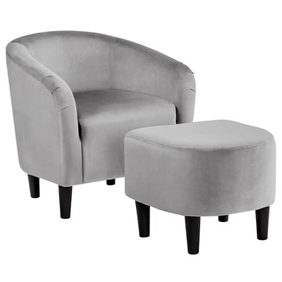 Yaheetech Fabric Upholstered Accent/Barrel Chair And Ottoman Set For Living Room 9 Yaheetech Fabric Upholstered Accent/Barrel Chair And Ottoman Set For Living Room - Image 7