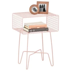 MDesign Modern Farmhouse Home Decor End Table, Wire Grid Storage Shelf -Furniture Hotsale Shop GUEST a74220c6 75c1 4ea1 887f 3117e9d86539