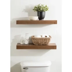 2pc 24" Havlock Wood Shelf Set - Kate & Laurel All Things Decor -Furniture Hotsale Shop GUEST a7ec3f16 4e75 4bb9 869c d70e60c68dfd