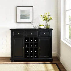 Alexandria Sideboard Cabinet With Wine Storage Black - Crosley -Furniture Hotsale Shop GUEST a96c7e51 bcda 4aef 988e bdf429f64a9a
