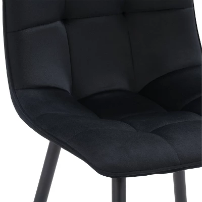 Nash Velvet Side Chair With Black Legs - CorLiving 7 Nash Velvet Side Chair With Black Legs - CorLiving - Image 5