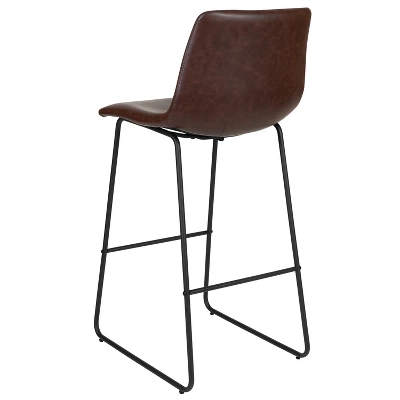 Emma And Oliver Set Of 2 Kitchen Bar Height Stool - 30 Inch LeatherSoft Barstool 11 Emma And Oliver Set Of 2 Kitchen Bar Height Stool - 30 Inch LeatherSoft Barstool - Image 9