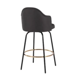 Set Of 2 Ahoy Polyester/Metal Counter Height Barstools Black/Gold/Charcoal - LumiSource 11 Set Of 2 Ahoy Polyester/Metal Counter Height Barstools Black/Gold/Charcoal - LumiSource -Furniture Hotsale Shop GUEST ad382dc4 3129 4221 bcd1 c455a1fa0e43