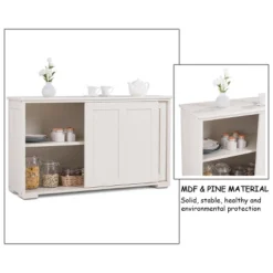 Costway Kitchen Storage Cabinet Sideboard Buffet Cupboard Wood Sliding Door Pantry White 16 Costway Kitchen Storage Cabinet Sideboard Buffet Cupboard Wood Sliding Door Pantry White -Furniture Hotsale Shop GUEST ad6f126d d1e7 45b9 babd b8f9cc78c84d
