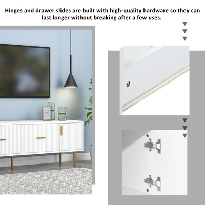 Modern TV Stand For TVs Up To 75'' With 5 Champagne Legs-ModernLuxe 13 Modern TV Stand For TVs Up To 75'' With 5 Champagne Legs-ModernLuxe - Image 11